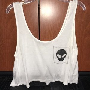 White alien tank top